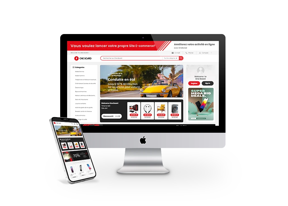 Différents appareils montrant un site web